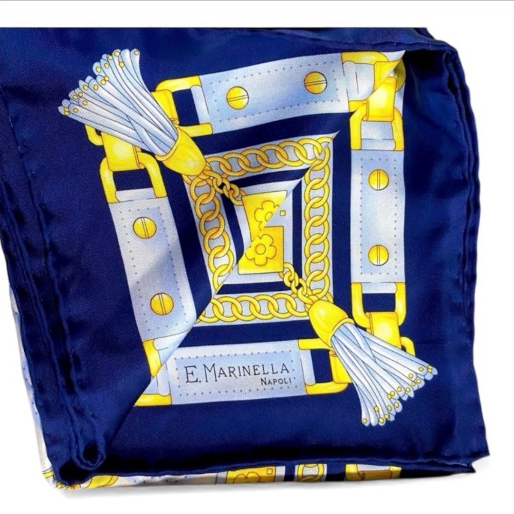 NIB E.Marinella Napoli 100% Silk Scarf Made in Italy - Picture 5 of 11